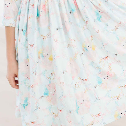 Bunny Dreams 3/4 Sleeve Pocket Twirl Dress