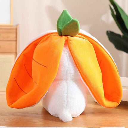 Reversible Strawberry Bunny Plush Toy Soft Polyester Kids Easter Basket Stuffer Gift Birthday Surprise for Girls and Boys
