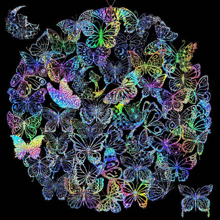 100pcs Butterfly Holographic Stickers – Waterproof Vinyl Set
