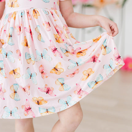 Butterfly Kisses S/S Pocket Twirl Dress - Dashing Nova