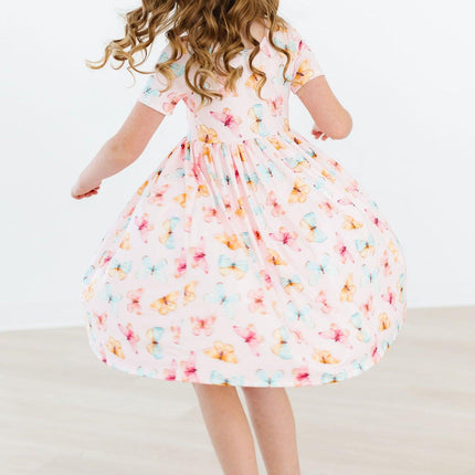 Butterfly Kisses S/S Pocket Twirl Dress - Dashing Nova
