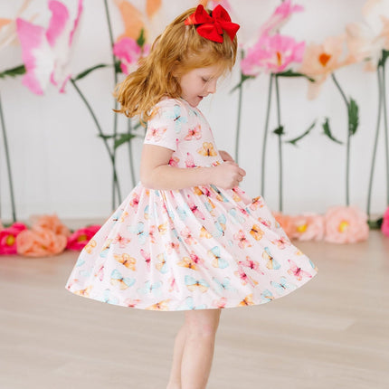 Butterfly Kisses S/S Pocket Twirl Dress - Dashing Nova