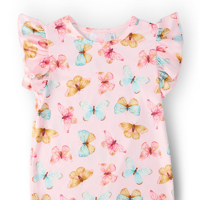 Butterfly Kisses S/S Ruffle Tee - Dashing Nova
