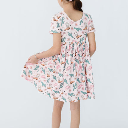 Cactus Cowgirl S/S Pocket Twirl Dress - Dashing Nova