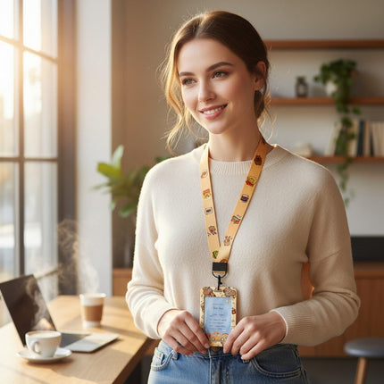 Capybara ID Card Holder with Lanyard for Students and Workers