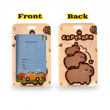 Capybara ID Card Holder with Lanyard for Students and Workers