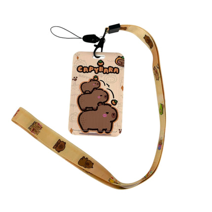 Capybara ID Card Holder with Lanyard for Students and Workers