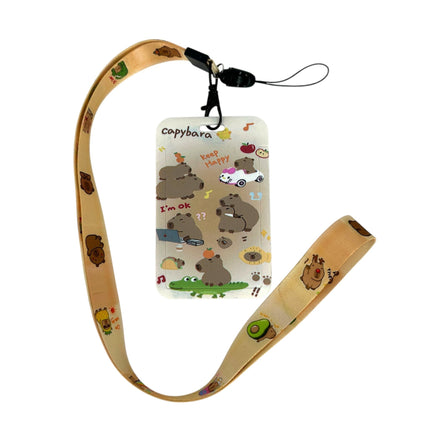 Capybara ID Card Holder with Lanyard for Students and Workers