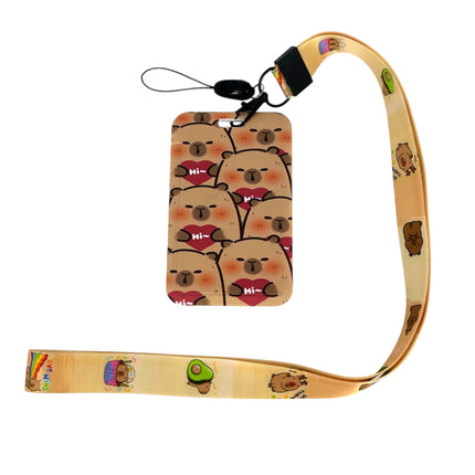 Capybara ID Card Holder with Lanyard for Students and Workers