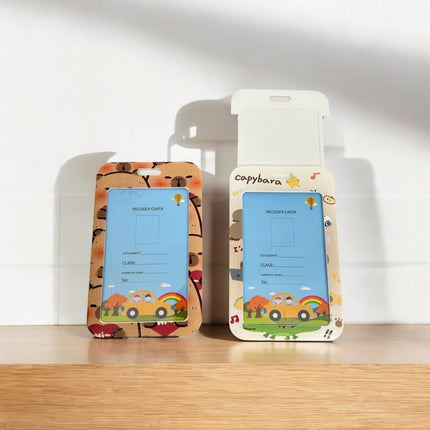 Capybara ID Card Holder with Lanyard - Standard Size for Student Employee ID Cards