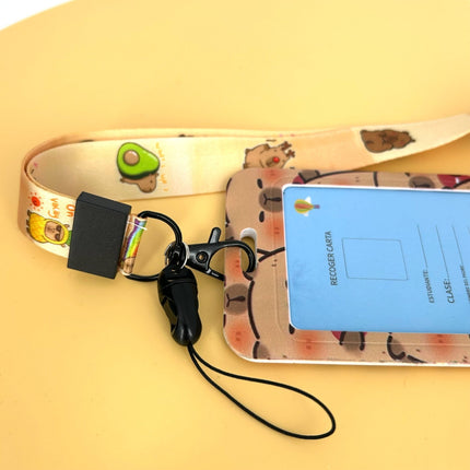 Capybara ID Card Holder with Lanyard - Standard Size for Student Employee ID Cards