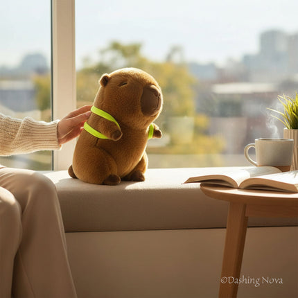 Soft Capybara Plush Toy with Turtle Backpack – Kid - Friendly Gift