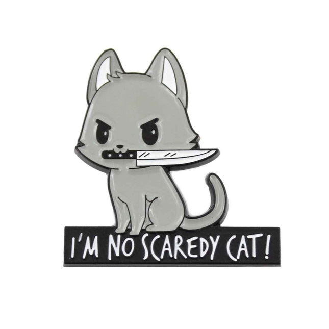 Cat Knife Enamel Pin – Bold Kitty Design for Bags and Jackets