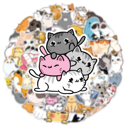 Cat Stickers – 50 Waterproof Vinyl Decals for All Surfaces