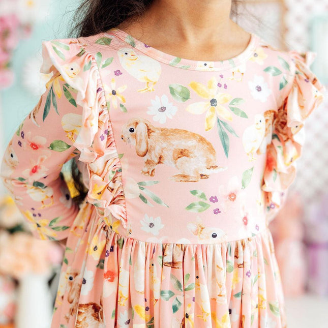Chicks & Bunnies Ruffle Twirl Dress - Dashing Nova