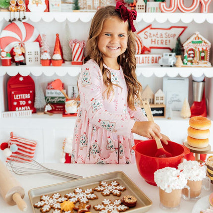 Christmas Cookies L/S Pocket Twirl Dress - Dashing Nova