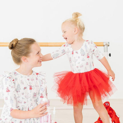 Clara's Christmas 3/4 Tutu Leotard - Dashing Nova
