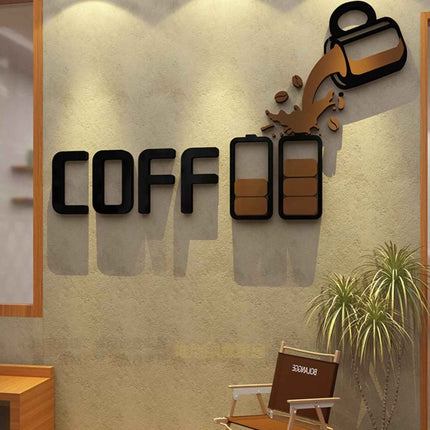 Coffee Shop Wall Decor – Self-Adhesive Acrylic Art for Business