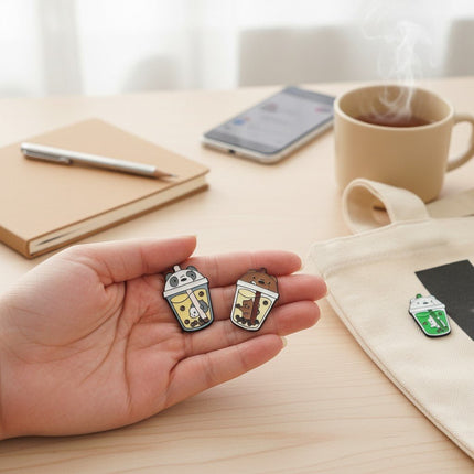 Cup Shape Boba Enamel Pin – Bubble Tea Lover Gift Idea