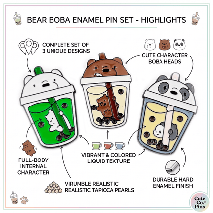 Cup Shape Boba Enamel Pin – Bubble Tea Lover Gift Idea