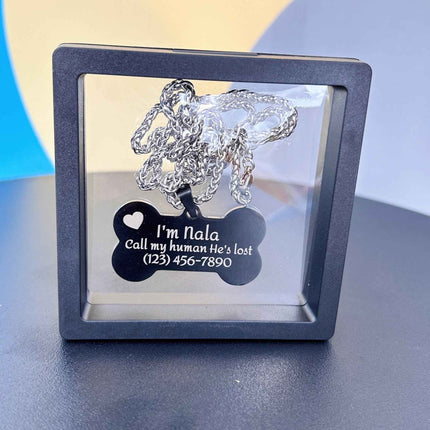 Personalized Bone Shaped Dog Tag - Stainless Steel Pet ID
