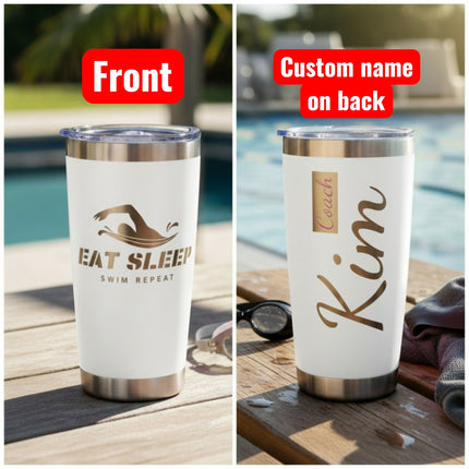 Custom Tumbler Gift for Swimmers Coaches Personalized Name