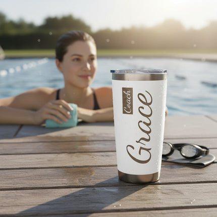 Custom Tumbler Gift for Swimmers Coaches Personalized Name