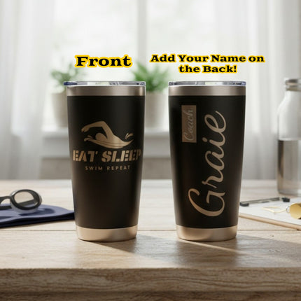 Custom Tumbler Gift for Swimmers Coaches Personalized Name