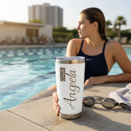 Custom Tumbler Gift for Swimmers Coaches Personalized Name