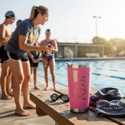 Custom Tumbler Gift for Swimmers Coaches Personalized Name