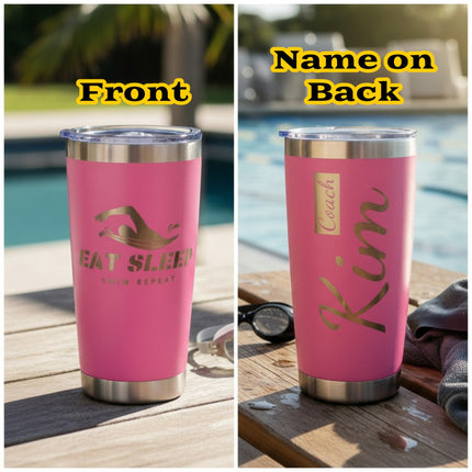 Custom Tumbler Gift for Swimmers Coaches Personalized Name