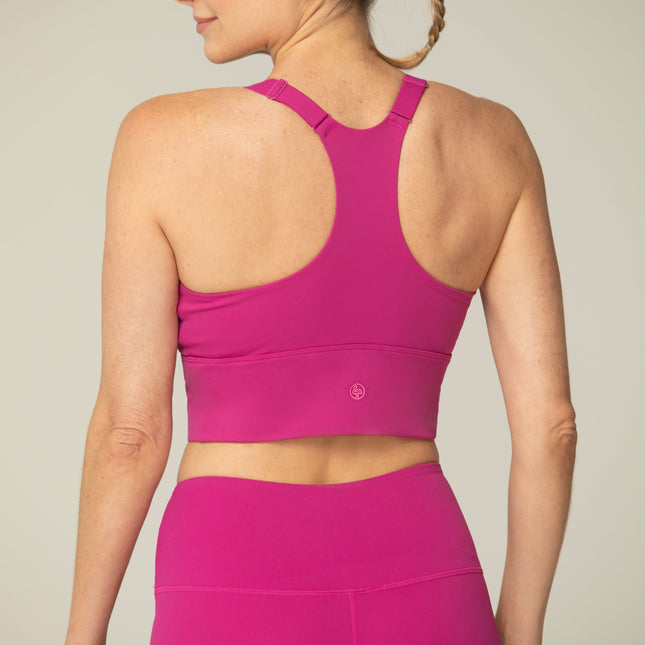 Crossover Magenta Leggings & Yoga Bra - 2 PC Set