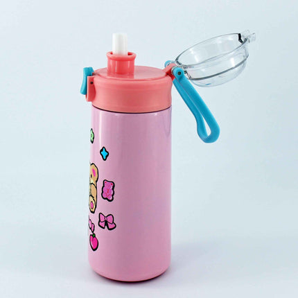 16.9 oz Custom Name Water Bottle for Kids – Crown Frame & Cute Stickers