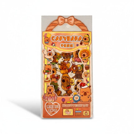 Cute Capybara Stickers 4 Sheets Pack Scrapbooking Decals