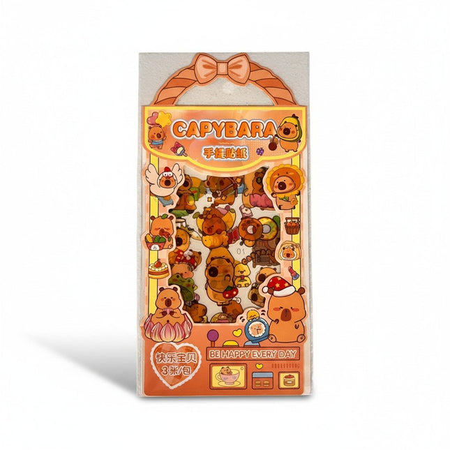Cute Capybara Stickers 4 Sheets Pack Scrapbooking Decals