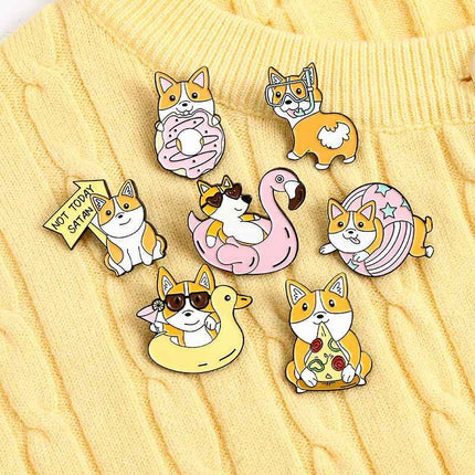 Adorable Corgi Lapel Pin for Dog Lovers and Pin Collectors