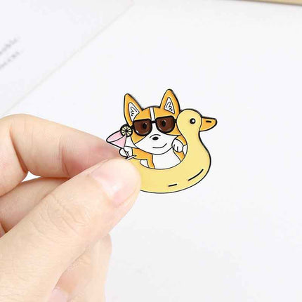 Adorable Corgi Lapel Pin for Dog Lovers and Pin Collectors