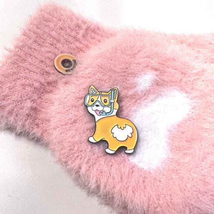 Adorable Corgi Lapel Pin for Dog Lovers and Pin Collectors