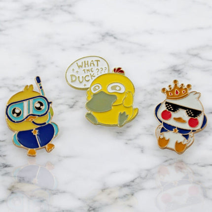 Cute Duck Pin – What the Duck Enamel Lapel for Jackets or Hats