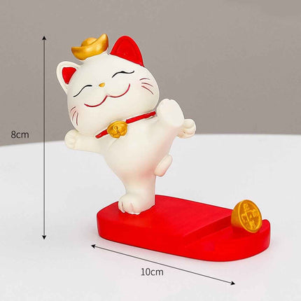 Fortune Cat Phone Stand – Cute Japanese Maneki Neko Decor Gift