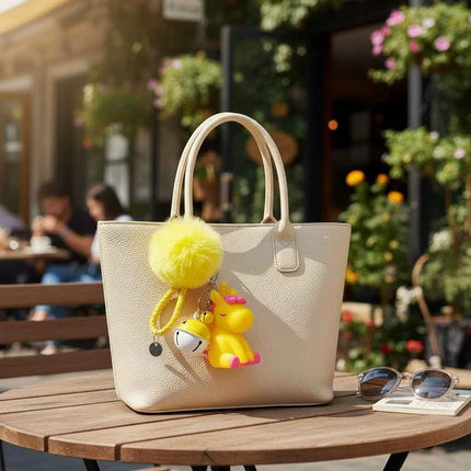 Cute Unicorn Keychain with Pom and Bell – Fun Gift for All Ages