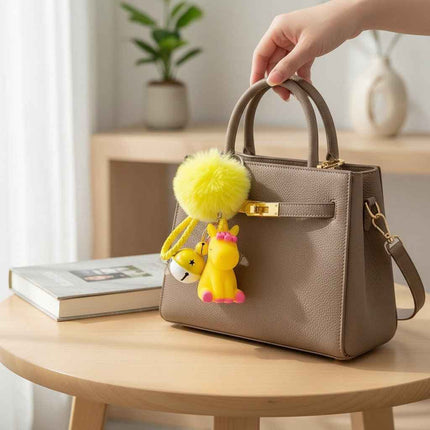Cute Unicorn Keychain with Pom and Bell – Fun Gift for All Ages