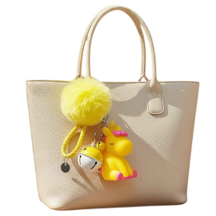 Cute Unicorn Keychain with Pom and Bell – Fun Gift for All Ages