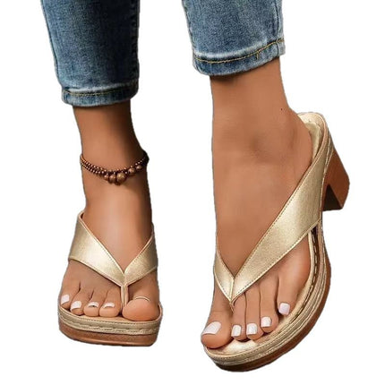 Women's Square Heel Wedge Sandals — 5 Colors, Sizes 36–43