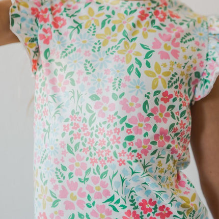 Daffodils S/S Ruffle Tee - Dashing Nova