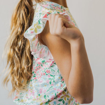 Daffodils S/S Ruffle Tee - Dashing Nova