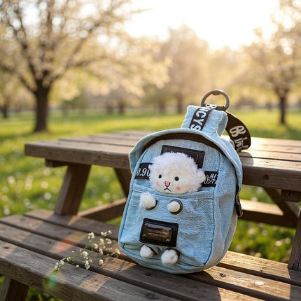 Denim Crossbody Sling Bag for Women – Small Bag with Animal Pendant
