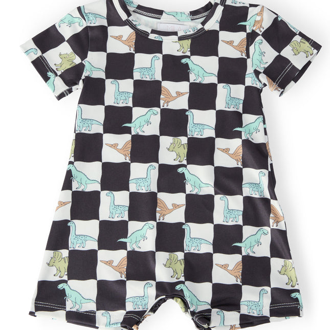 Dino Checkers S/S Shorty One-Piece - Dashing Nova