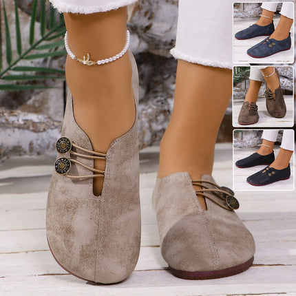 Women's Square-Toe Slip-On Flat Shoes