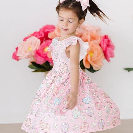 Easter Egg Hunt Flutter Sleeve Twirl Dress - Dashing Nova